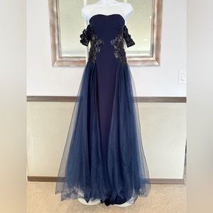 Fashion Nova Navy Blue Ball Gown sz S